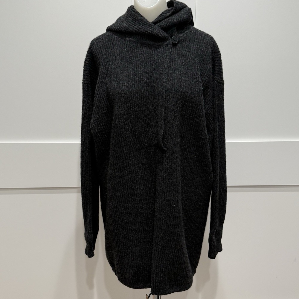 Vintage 90s Calvin Klein Collection Lambswool Cashmere Sweater Coatigan Sz L